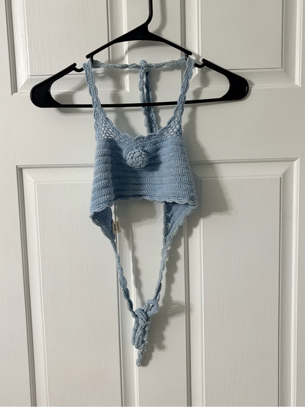 PINK Victoria's Secret Sky Blue Crochet Halter Bandeau